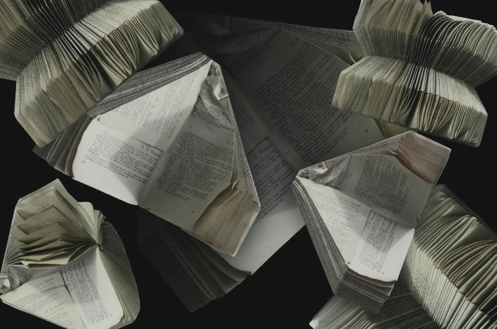 Paper planes made of books